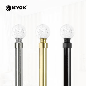 KYOK Luxury Hotel Supplier Modern <b>Gold</b> <b>Curtain</b> Rods with Crystal Finials - Product Image 6