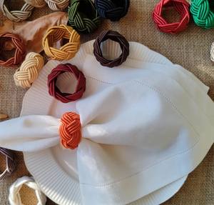 Anneaux de serviette colorés, porte-serviettes en forme de tête de Turc, anneaux de serviette faits à la main, nœuds décoratifs - Product Image 3