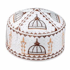 Gorro de Oración Islámico Bordado a Mano de Primera Calidad para Hombre, Kufi Tradicional Musulmán, Taqiyah, Topi, Gorro para Ramadán, Eid, Namaz, Hecho a Mano - Product Image 3