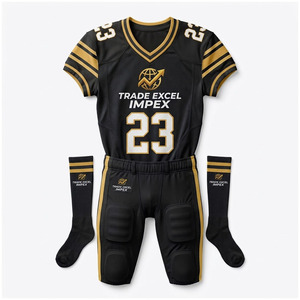 ชุดยูนิฟอร์มอเมริกันฟุตบอล Trade Excel Impex แบบสั่งทำพิเศษ เสื้อ กางเกง ถุงเท้า ชุดเซ็ตสำหรับผู้ใหญ่ 男女  ระบายอากาศได้ดี ผลิตจากโพลีเอสเตอร์ 100% แบบ Sublimation - Product Image 2