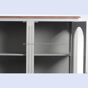 Armoire pour enfants en bois d'acajou Série 1424 Design minimaliste avec portes en verre transparent - Product Image 1