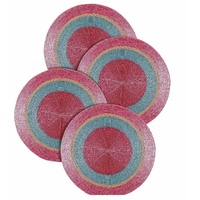 Nouvel arrivage de tapis de table 4 pièces en perles de verre, fabriqués à la main, modernes, avec plaque chargeur pour banquet de mariage, paillettes décoratives