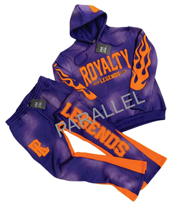 Ensemble de survêtement vintage personnalisé pour homme, deux pièces, en molleton, style streetwear, avec logo OEM - Product Image 4