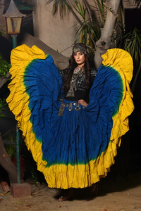 Falda Maxi Bohemia de Rayón con Estampado Tie-Dye para Mujer, Falda Larga y Fluida Estilo Gitano, Multicolor Ombre, Ropa para Festivales - Product Image 2