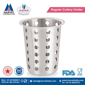 Heavy Duty Stainless Steel Perforated Cutlery <b>Holder</b> Eco-Friendly Utensil Drainer Cup for Spoons Forks & Knives - Product Image 2