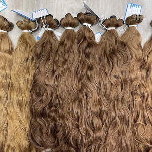 ผู้จำหน่ายผมดิบ ผมเวฟธรรมชาติแบบต่อผม  ผมดิบแบบ Double Drawn  มีหลายสี  สีพีอาโน - Product Image 6