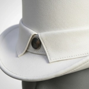 Sombrero de Copa de Cuero Genuino Personalizado, Hecho a Mano, con Diseño Personalizado para Colección de Disfraces de Moda Gótica - Product Image 5
