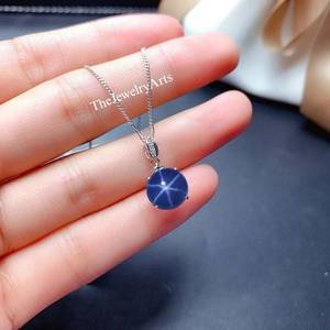 Pendentif étoile Lindy en argent Sterling 925, collier Vintage avec pendentif étoile bleue en saphir, bijoux en argent, cadeau pour femmes - Product Image 3