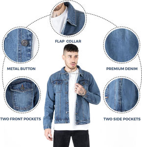 Chaquetas de mezclilla para hombre Chaquetas de camionero de hombre vintage lavadas clásicas de mezclilla Abrigo informal de invierno Cálido - Product Image 6