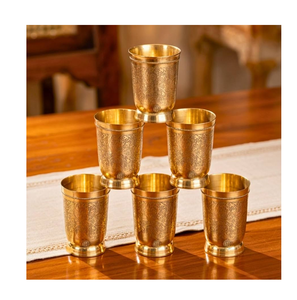 Accessoires de table en laiton poli doré sur mesure, compatibles lave-vaisselle, pour vin/eau/jus, en solde - Product Image 5