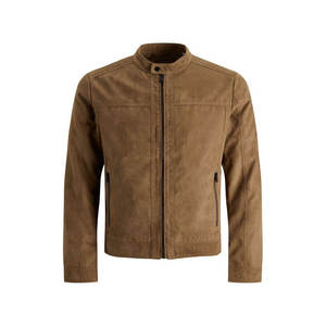 Nouvelle veste en cuir pour homme Hiver 2026, col montant en toile, logo frontal, respirante et imperméable - Product Image 3