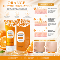 POUQUR Huile éclaircissante aux enzymes d'orange, exfoliant doux, nettoyage en profondeur du visage et du corps, élimination des peaux mortes et des points noirs