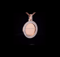 Colgante de Oro Amarillo de 14K con Foto Personalizada de Diamante Cultivado en Laboratorio, Corte Marquesa, Diseño Divertido de Anime y Dibujos Animados de Rapper Hip Hop para Mujer