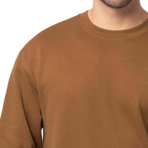 Sweat-shirt à col rond pour homme, couleur unie, coupe classique, pull décontracté en coton tricoté, vêtement d'automne - Product Image 3