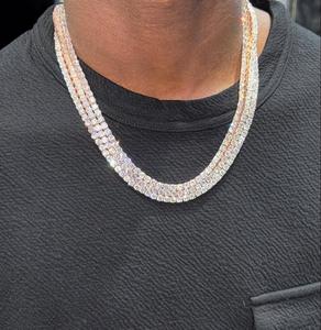 Custom Mens Moissanite Necklace Silver <b>Iced</b> <b>Out</b> Hip Hop Jewelry Diamond <b>Chain</b> - Product Image 1