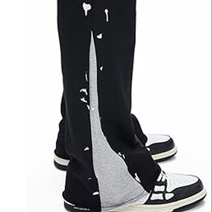 Anti Shrink Lightweight Breathable Quick Dry Fleece Fabric Men's Sports Training Flare Pants Street Fashion Drawstring Waist - Product Image 5