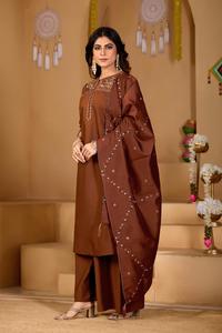 Ensemble élégant Anarkali Kurti Plazo Dupatta – Vêtements ethniques indiens haut de gamme pour l'exportation - Product Image 5