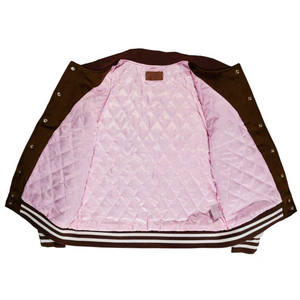 Chaqueta Varsity de Lana para Hombre, Talla Grande, Forro Acolchado de Invierno, Ropa Deportiva Informal Cálida, Mangas de Cuero, Chaquetas Varsity de Lana - Product Image 3