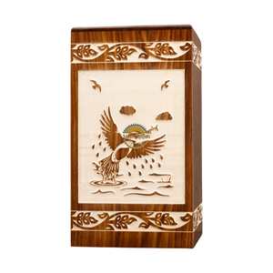 AYAANS Rosewood wooden Hand Carved Wooden Hot Selling cremation Urn <b>Box</b> for Adult Ashes Wholesale Cremation Urns (6X6X11)IN - Product Image 3