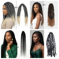 Extensions de cheveux synthétiques tressés pré-bouclés faits à la main, texture naturelle douce de qualité supérieure, pour femmes, vente en gros