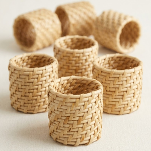 Handcrafted <b>Bamboo</b> Napkin Rings Set Rustic Natural <b>Bamboo</b> Napkin Holders for Dining <b>Table</b> Decor Wedding Party Hotel Use Premium - Product Image 1