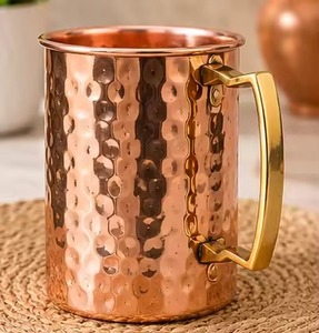Customizable Hot Selling Pure Copper Coffee <b>Mug</b> Coaster <b>Large</b> Capacity Classic Design Hand Grip Multiple Sizes - Product Image 6