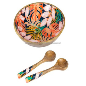 Tazón de Madera de Acacia y Mango Ecológico al por Mayor con Acabado Esmaltado, Diseño Minimalista para el Hogar, Restaurante, Fiestas y Uso Festivo - Product Image 3