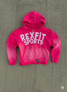 Nouveaux sweats à capuche zippés en gros, streetwear épais, avec logo sérigraphié, strass personnalisés, meilleur design, effet délavé soleil - Product Image 2