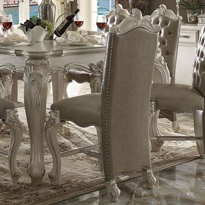 Set di 2 sedie da pranzo imbottite marroni e bianco osso, altezza bancone - Product Image 3