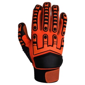 Heavy Duty Industry Mechanic Rigger Cuero Antidesgaste Resistente a perforaciones Trabajo Seguridad Tpr Guantes de alto impacto con logotipo personalizado - Product Image 3