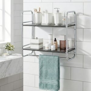 Estantes de Esquina Modernos para Baño, de Metal Cromado, Duraderos, Rectangulares, de Una Sola Capa, con Capacidad de 5 lb, para Almacenamiento en el Hogar - Product Image 3