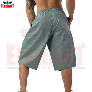 2026 Elastic <b>Waist</b> Drawstring Knee Length Relaxed Fit Fashion Shorts OEM ODM Private Label Custom <b>Men</b>’s Casual Leather Shorts - Product Image 4