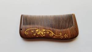 Eco-Friendly Neem Wooden Comb <b>for</b> Hair Growth & <b>Men</b>/Women | Handmade Wide Tooth Comb with Kacchi Herb Treatment - Product Image 4