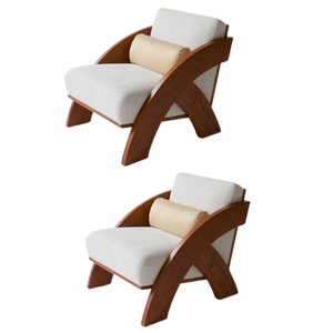 Nouveau produit ensemble de canapés en bois canapé de jardin pour l'extérieur et le salon canapé en tissu de chaise nordique à cadre en bois massif d'Indonésie - Product Image 4