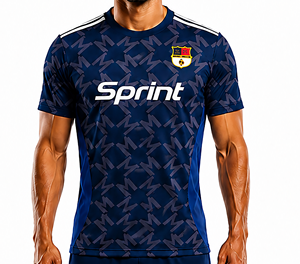 ชุดเสื้อฟุตบอลแบบสปอร์ตสำหรับทุกเพศ  แบบสั่งทำได้ พร้อมชื่อทีมและแบรนด์  ลายพิมพ์เรขาคณิตสีน้ำเงิน  ระบายอากาศได้ดี  แบบไม่มีแขน  คอวี  สำหรับฤดูร้อน  สำหรับผู้ใหญ่ - Product Image 2
