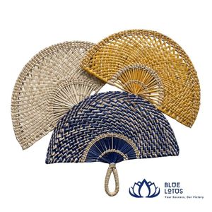 BEST SELLER Sustainable Handmade Seagrass Hand Fan Rustic Woven Straw Cooling Fan For Bridal Shower Party <b>Gift</b> From Vietnam - Product Image 1