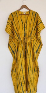 Caftán Tie Dye para Mujer, Largo hasta el Suelo, Ecológico, 100% Algodón, Corte Holgado, Cintura Natural, Estilo Casual de Verano, Boho, para Vacaciones - Product Image 4