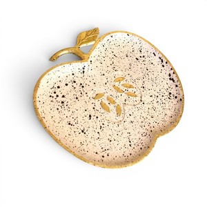 Plateau de service en aluminium artisanal en forme de pomme, plateau décoratif pour fruits, plateau de service pour collations, pour la décoration de la maison et de la table - Product Image 1