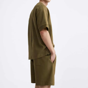 Conjunto de Verano de Dos Piezas para Hombre, Camiseta y Pantalones Cortos de Algodón, Estilo Vintage ODM - Product Image 3