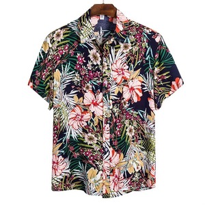 Wholesale Tropical Hawaiian <b>Shirt</b> Men Beach <b>Shirt</b> Short Sleeve <b>Button</b> Up Casual Summer Wear Custom OEM Manufacturer - Product Image 1