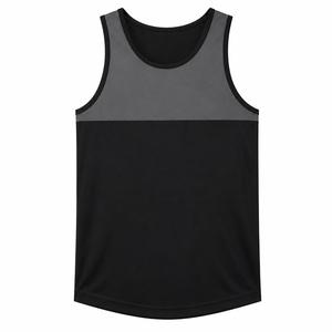 <b>Men's</b> <b>Black</b> Gray Sporty Fit O-Neck Sleeveless <b>Tank</b> <b>Top</b> Knitted Polyester Eco-Friendly Breathable Quick Dry Workout - Product Image 2