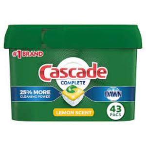Cascade Complete Dishwasher Pods, ActionPacs Dishwasher <b>Detergent</b>, Fresh Scent, 43 Count - Product Image 1