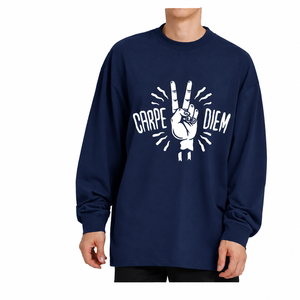 Unisex Long Sleeve Crew Neck <b>Oversized</b> T-<b>Shirt</b> Eco-Friendly 220 GSM - Product Image 3