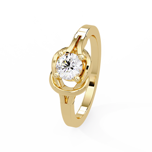 Modern Solitaire Interlocking Bypass 18K Solid <b>Gold</b> Round Lab Grown Diamond <b>Rings</b> CVD HPHT Diamond Engagement <b>Rings</b> Factory OEM - Product Image 3