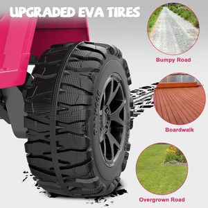 Camioneta ANPABO 24V 4WD para niños, vehículo de juguete de 2 plazas con cinturones de seguridad separados, motores de 4x75W, 4 amortiguadores, radio - Rosa - Product Image 3