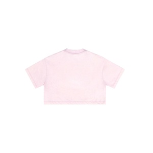 Oversized Crop Top T-Shirt Short Sleeve O-Neck <b>Tie</b>-Dye Blue Casual Men's <b>Knitted</b> Cotton Solid Pattern Style - Product Image 3