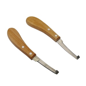 Cuchillo de herrador para pezuñas con hoja de acero inoxidable y mango de madera, tipo cuchillo de nudillos - Product Image 5