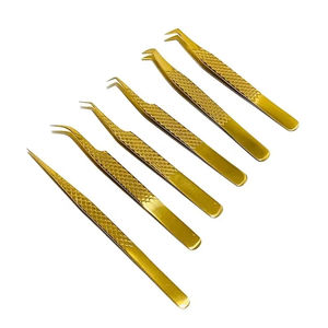 MAHFOOZ INSTRUMENTS Juego de Pinzas de Acero Inoxidable de Precisión, Duraderas, Antiestáticas, con Punta de Diamante Plateada, para Extensión de Pestañas - Product Image 5