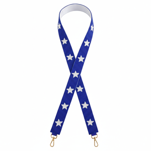 Correa de monedero con cuentas moradas estrellas doradas accesorio de algodón bordado hecho a mano bolsa elegante personalización estilo llamativo regalo - Product Image 5