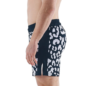 Shorts d'arts martiaux pour hommes, imprimé léopard noir et blanc, équipement d'entraînement de Muay Thai et de kickboxing - Product Image 5